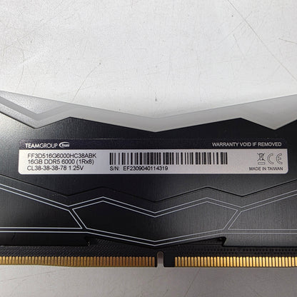 TeamGroup T-Force Delta RGB 16GB (1x16GB) RAM DDR5 6000MHz FFD3516G6000HC38ABK