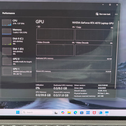 Dell XPS 15" i9-13900H 2.6GHz 64GB RAM 8TB SSD GeForce RTX 4070