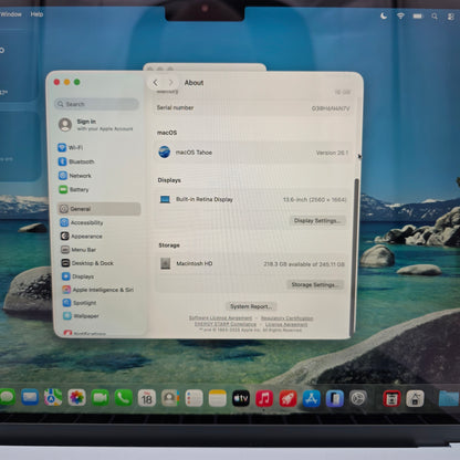 2025 Apple MacBook Air 13.6" M4 8C GPU 4.5GHz 16GB RAM 256GB SSD MC6T4LL/A