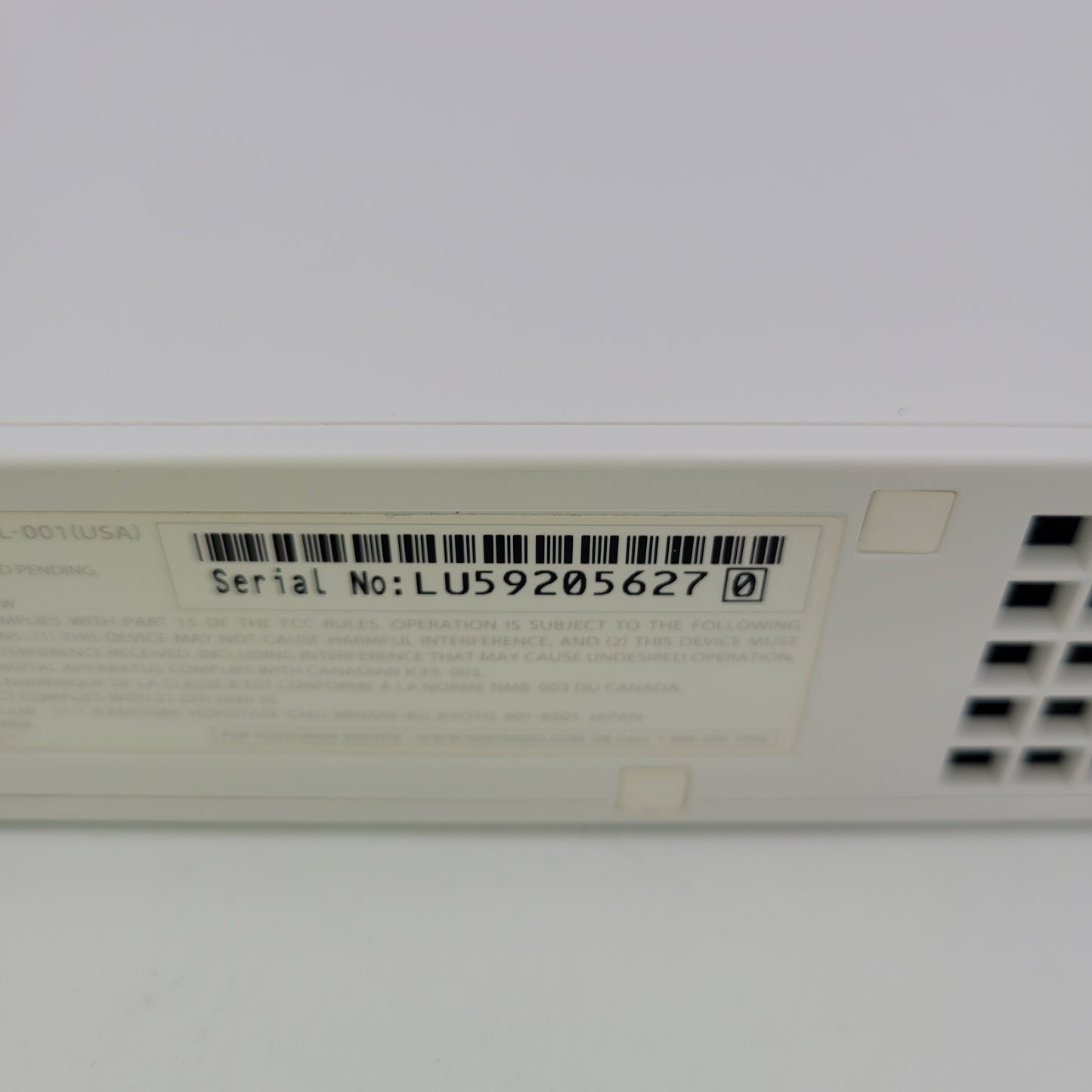 Nintendo Wii Video Game Console RVL-001 White