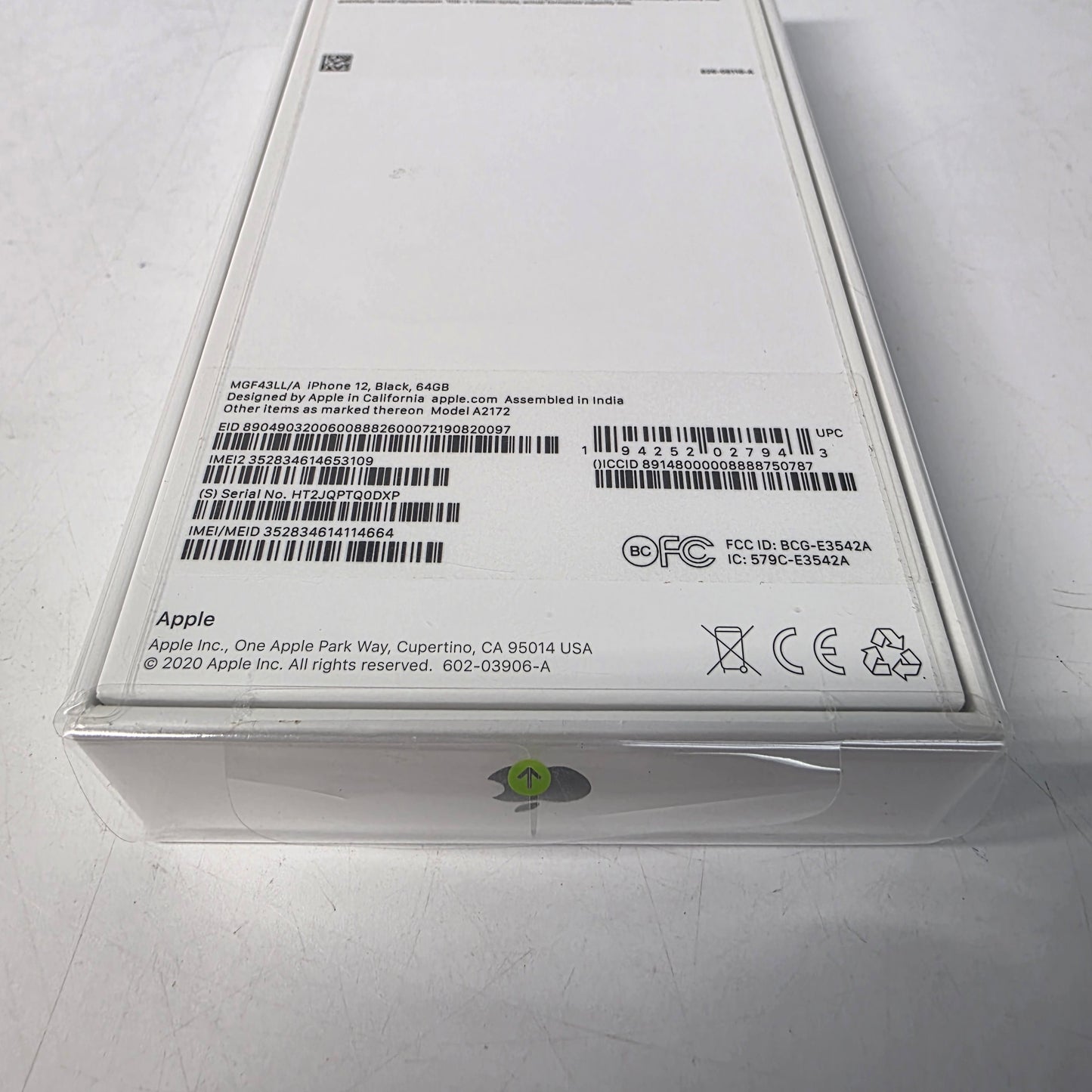 New Unlocked Apple iPhone 12 64GB Black MGF43LL/A