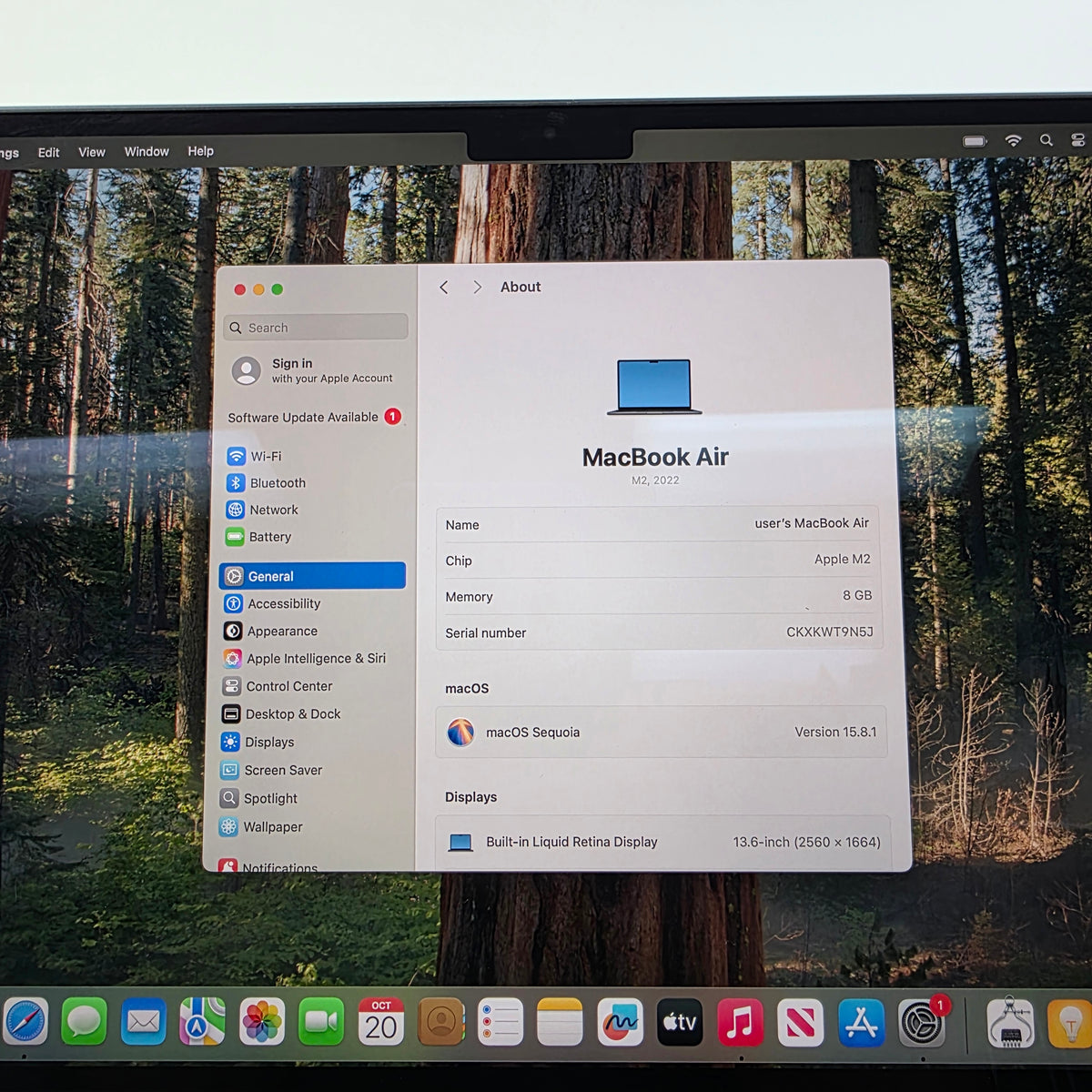 2022 Apple MacBook Air 13.6" M2 8C GPU 3.5GHz 8GB RAM 256GB SSD MLY33LL/A