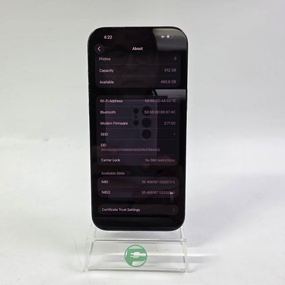 Factory Unlocked Apple iPhone 16 Pro Max 512GB Black Titanium MYW73LL/A