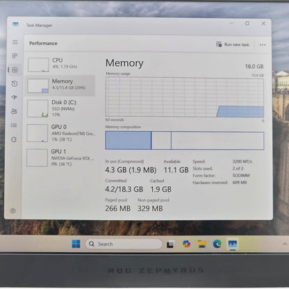 ASUS Zephyrus G14 GA401QM 14" Ryzen 9 5900HS 3.3GHz 16GB RAM 1TB SSD RTX 3060