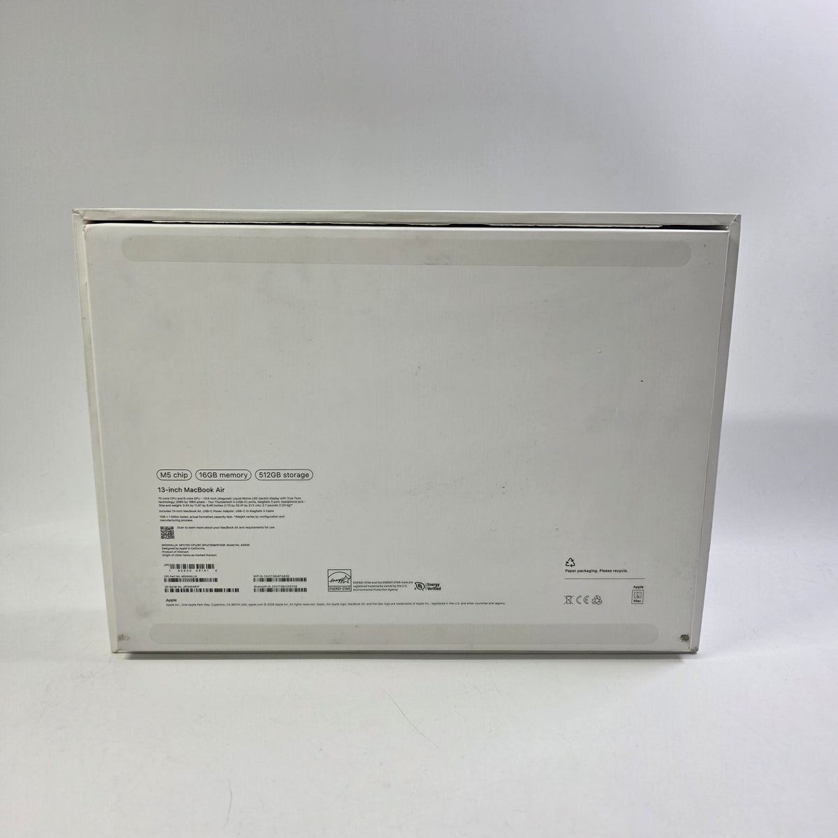 2025 Apple MacBook Air 13" M5 8C GPU 4.6GHz 16GB RAM 512GB SSD A3449