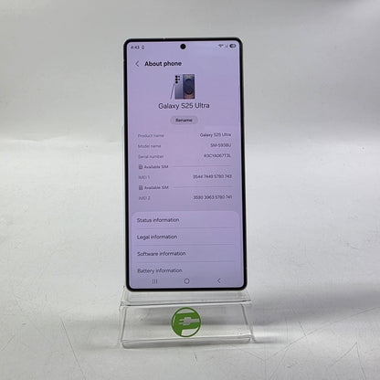 Factory Unlocked Samsung Galaxy S25 Ultra 12GB RAM 256GB SM-S938U Silverblue