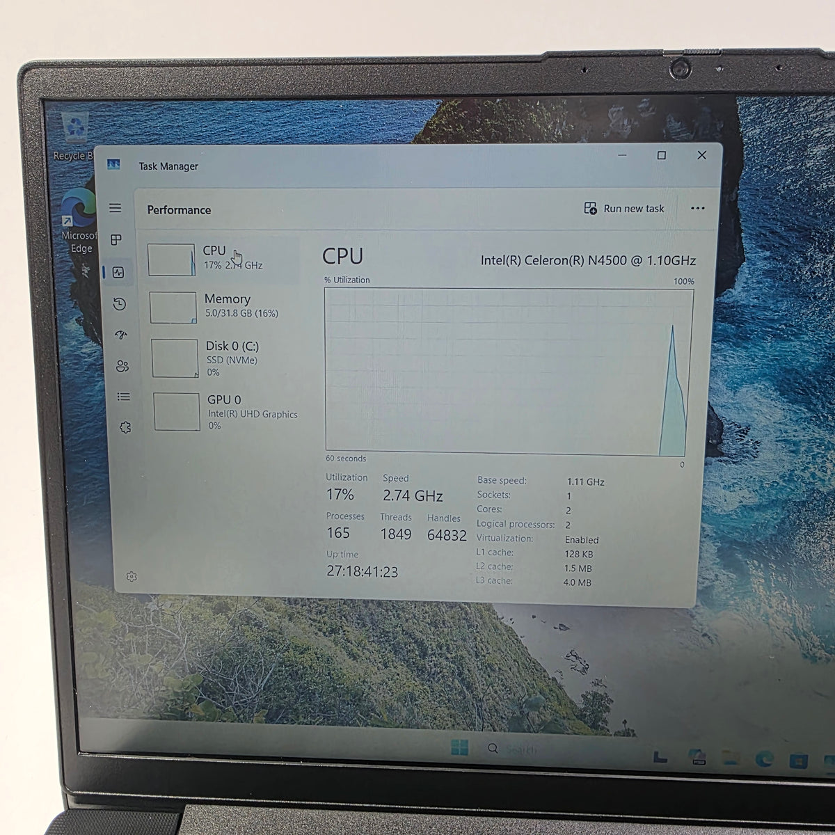 Lenovo V15 G2 15.3 Celeron N4500 1.1GHz 32GB RAM 1TB SSD