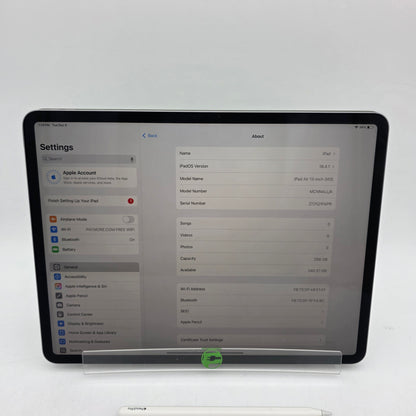 WiFi Only Apple iPad Air 13" M3 256GB 18.4.1 Space Gray MCNN4L/A With Extras