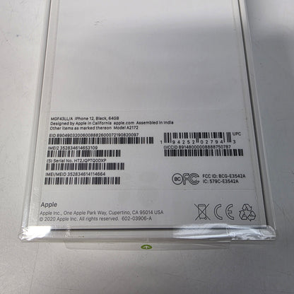 New Unlocked Apple iPhone 12 64GB Black MGF43LL/A