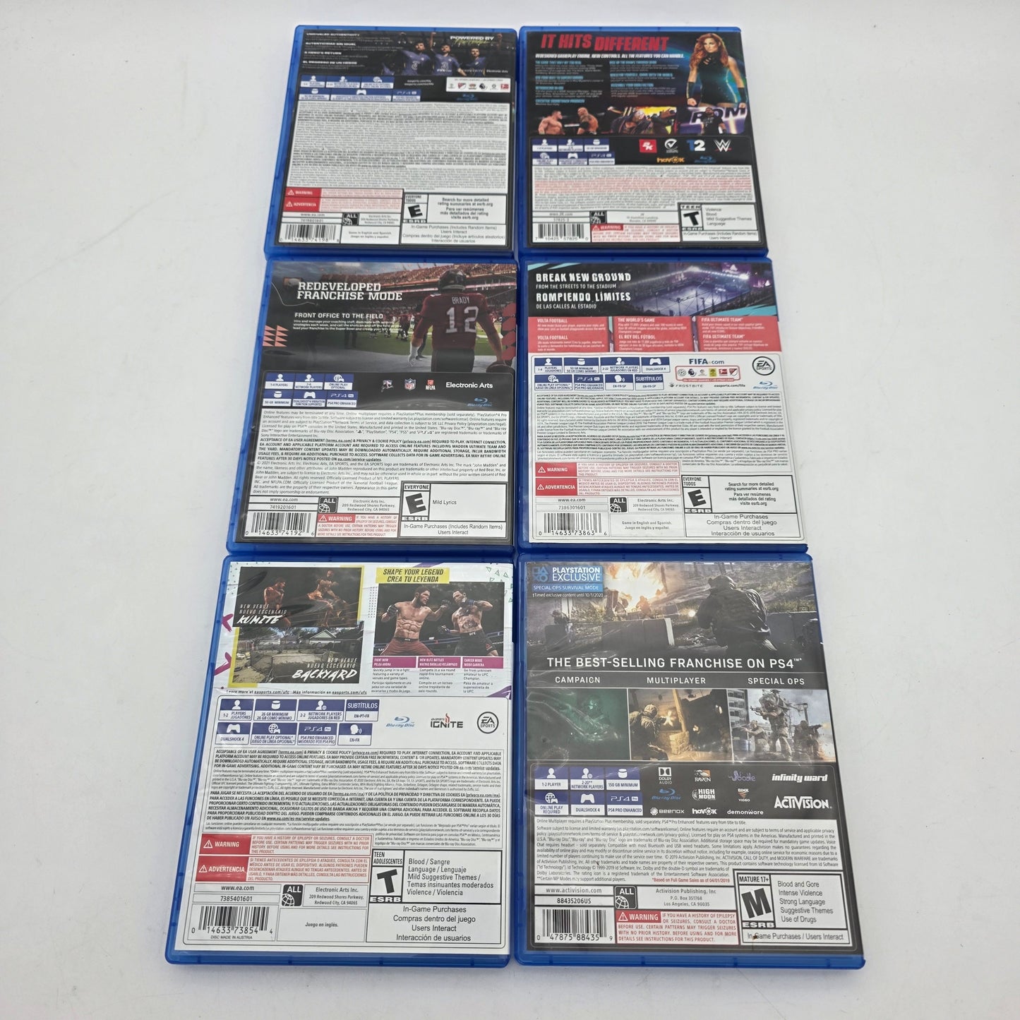 Lot of 6 Sony PlayStation 4 PS4 Games