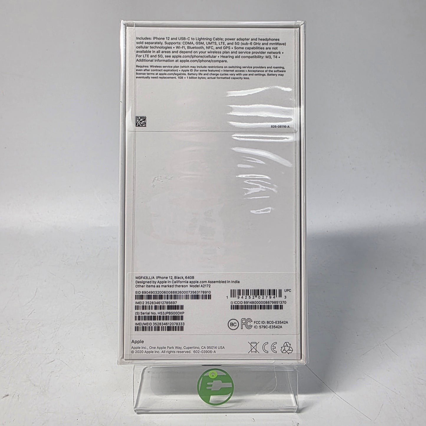 New Unlocked Apple iPhone 12 64GB Black MGF43LL/A