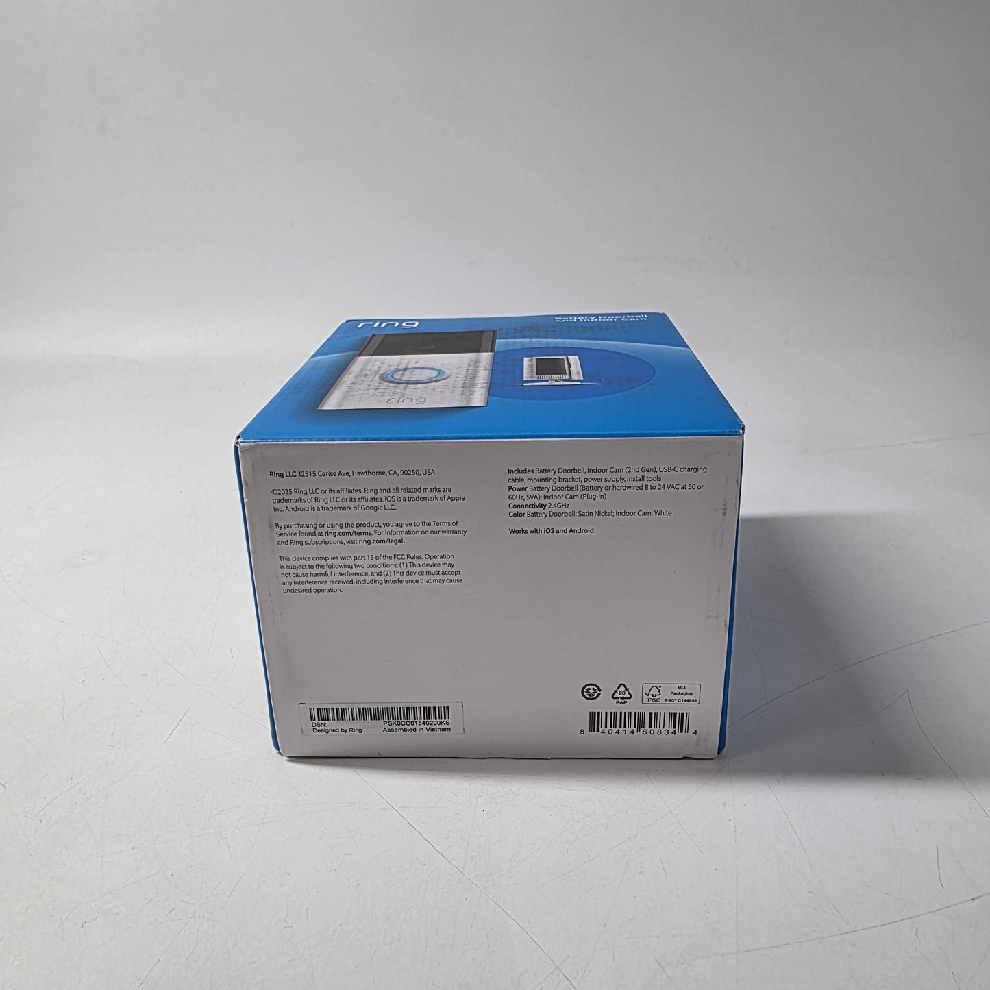 New RING Battery Doorbell Camera W/Indoor Cam