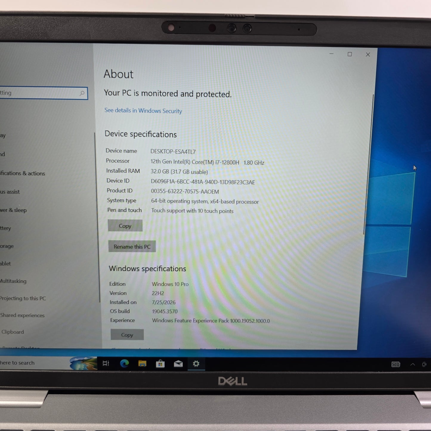 Dell Latitude 5531 15.6" i7-12800H 1.8GHz 32GB RAM 500GB SSD