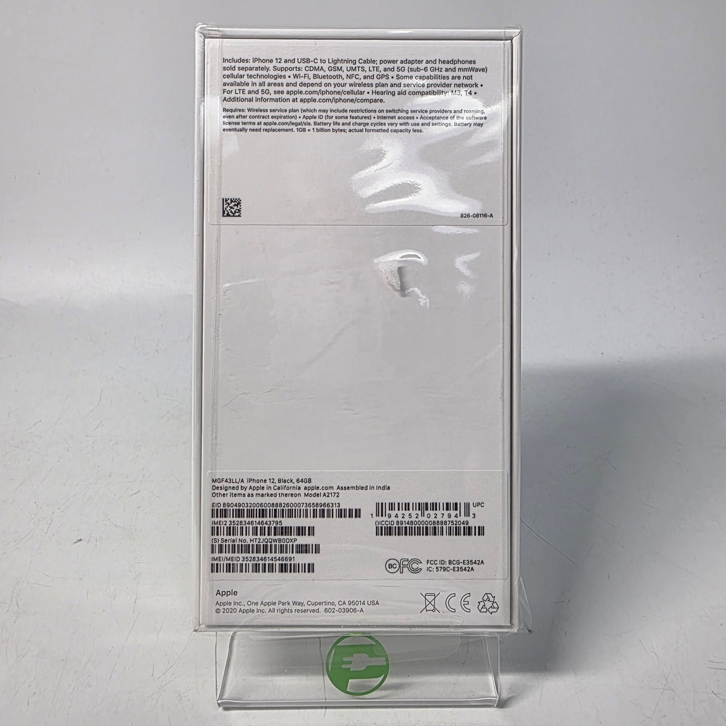 New Unlocked Apple iPhone 12 64GB Black MGF43LL/A