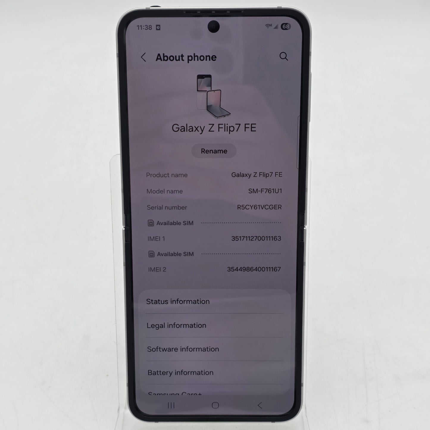 Factory Unlocked Samsung Galaxy Z Flip7 FE 8GB RAM 256GB SM-F761U1 White