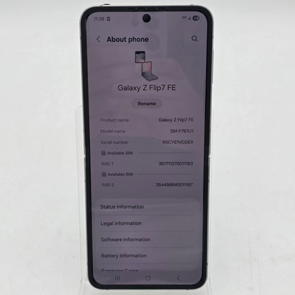 Factory Unlocked Samsung Galaxy Z Flip7 FE 8GB RAM 256GB SM-F761U1 White