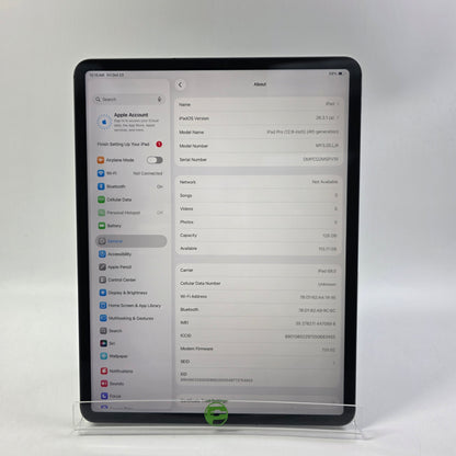 Factory Unlocked Apple iPad Pro 11" 4th Gen 128GB Space Gray MY3J2LL/A