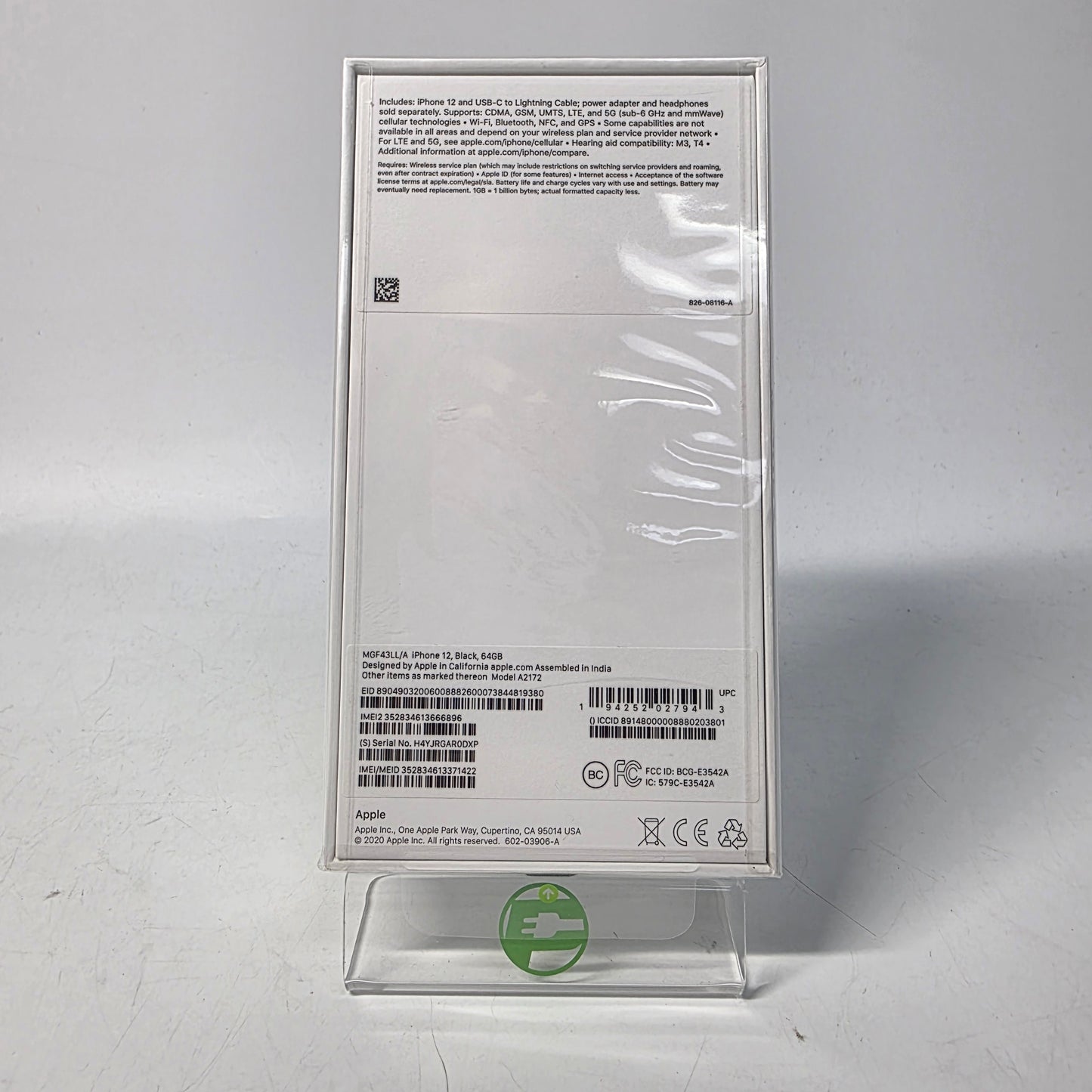 New Unlocked Apple iPhone 12 64GB Black MGF43LL/A