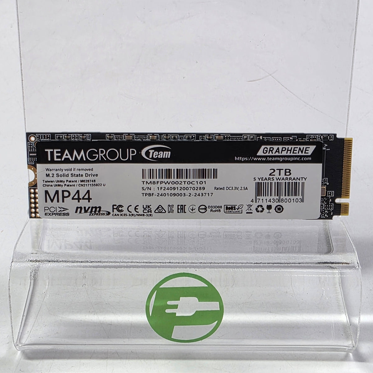 TeamGroup 2280mm MP44 2TB M.2 NVMe Gen 4.0 x 4 SSD TM8FPW002T0C101