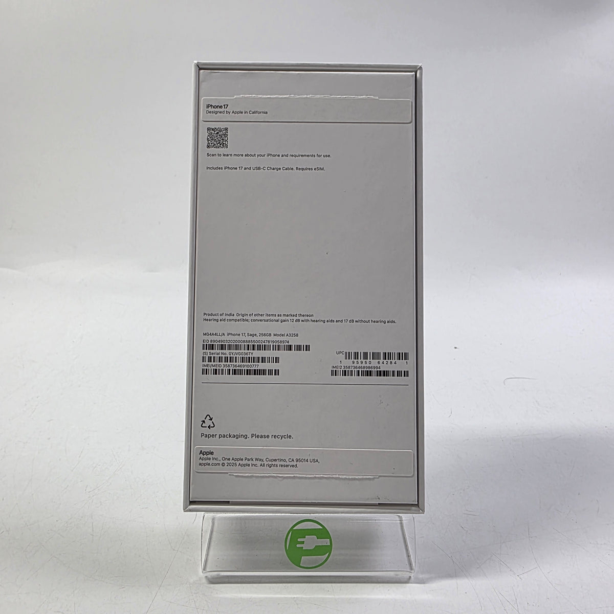 Factory Unlocked Apple iPhone 17 256GB Sage MG4A4LL/A