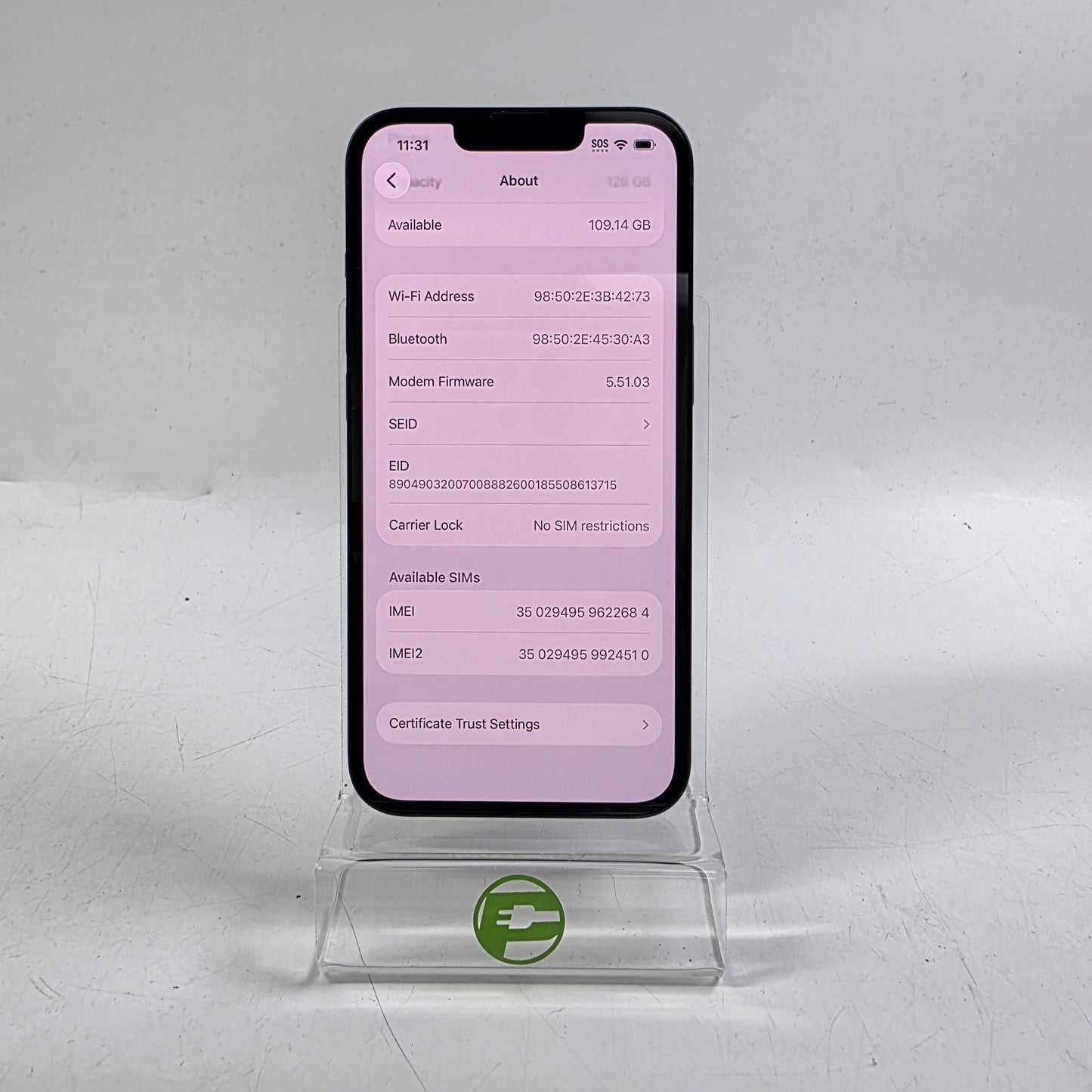 Factory Unlocked Apple iPhone 13 128GB Midnight MLA23LL/A