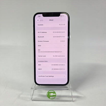 Factory Unlocked Apple iPhone 12 64GB Midnight MGFL3LL/A
