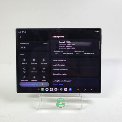 Factory Unlocked Samsung Galaxy Z Fold8 12GB RAM 256GB SM-F971U1 Graphite