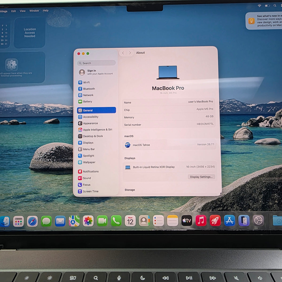 2026 Apple MacBook Pro 16" M5 Pro 20C GPU 4.6GHz 48GB RAM 1TB SSD MGEC4LL/A