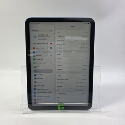 Factory Unlocked Apple iPad 10th Gen 64GB Blue MQ6K3LL/A