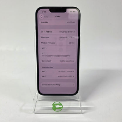 Factory Unlocked Apple iPhone 13 128GB Midnight MLA23LL/A